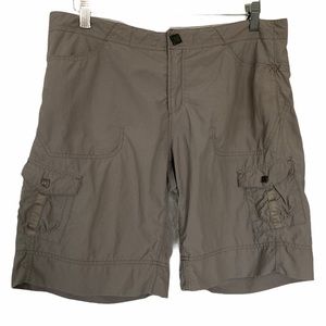 Mountain Hardwear Cargo Hiking Shorts Zipper Pocket Gorpcore Brown Khaki Sz 10